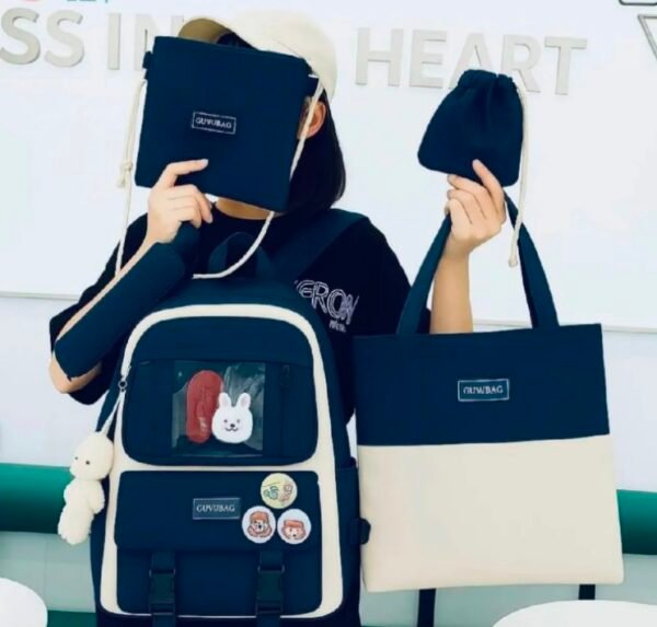 High Quality 5-Piece Bunny Bags Set For Girls - School, College, University & Travel Backpack