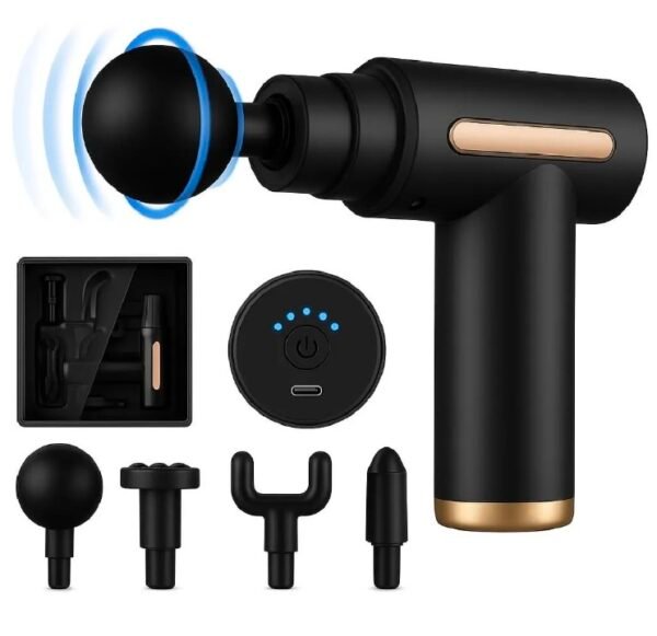 7533774b-058c-46cc-8420-e6109f40ff3f Professional Deep Tissue Massage Gun with 6 Speed Levels & Interchangeable Heads