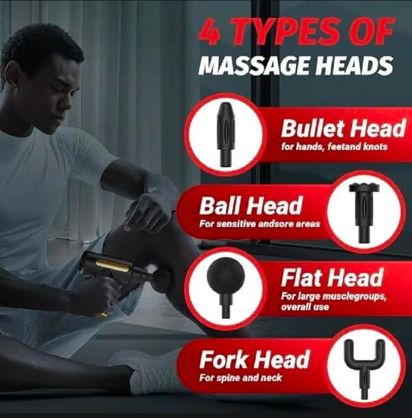 7ce5c2f5-147a-459e-a52c-063b6723bf39 Professional Deep Tissue Massage Gun with 6 Speed Levels & Interchangeable Heads