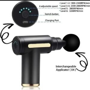 88b22f01-3e1d-47d4-ba48-f93445ef4c56 Professional Deep Tissue Massage Gun with 6 Speed Levels & Interchangeable Heads