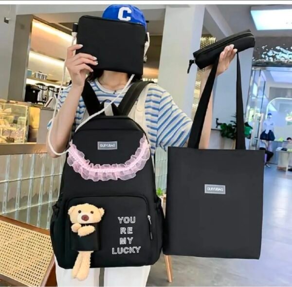 High Quality 5-Piece Bunny Bags Set For Girls - School, College, University & Travel Backpack