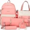 High Quality 5-Piece Bunny Bags Set For Girls - School, College, University & Travel Backpack