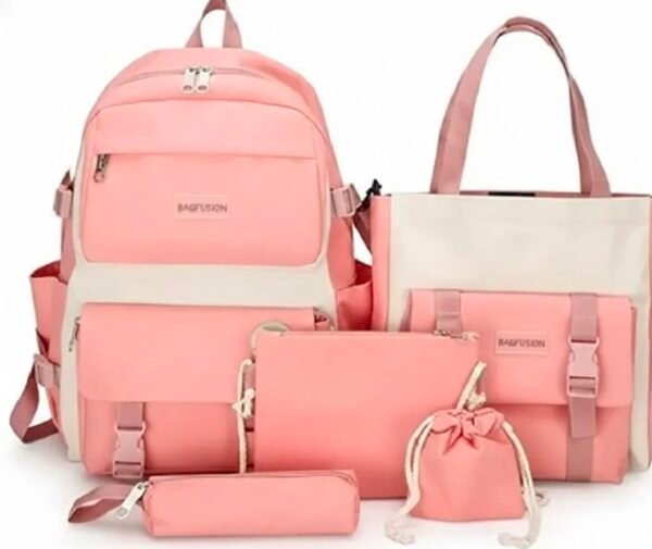 High Quality 5-Piece Bunny Bags Set For Girls - School, College, University & Travel Backpack